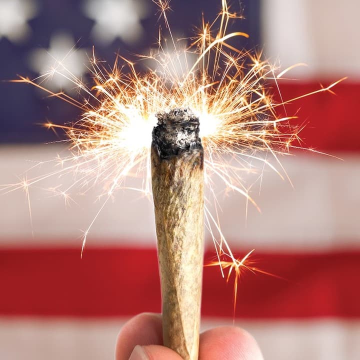 Simply Herb pre-roll joint made with top-quality ground flower with american flag