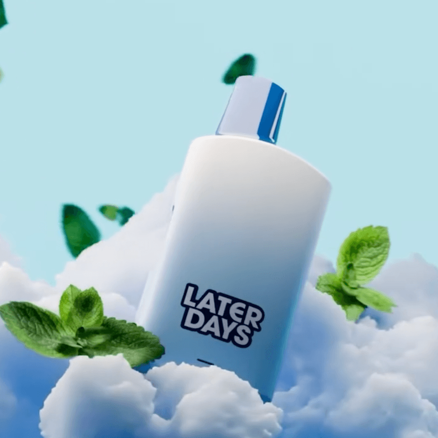 Days mint flavor vape pen standing tall among fresh mint leaves and clouds in NJ