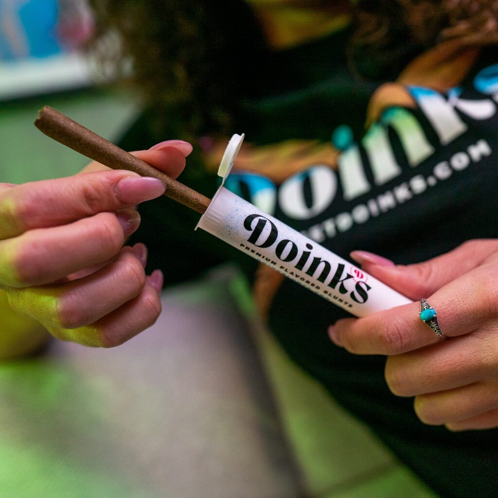 Doinks cannabis joints on tray